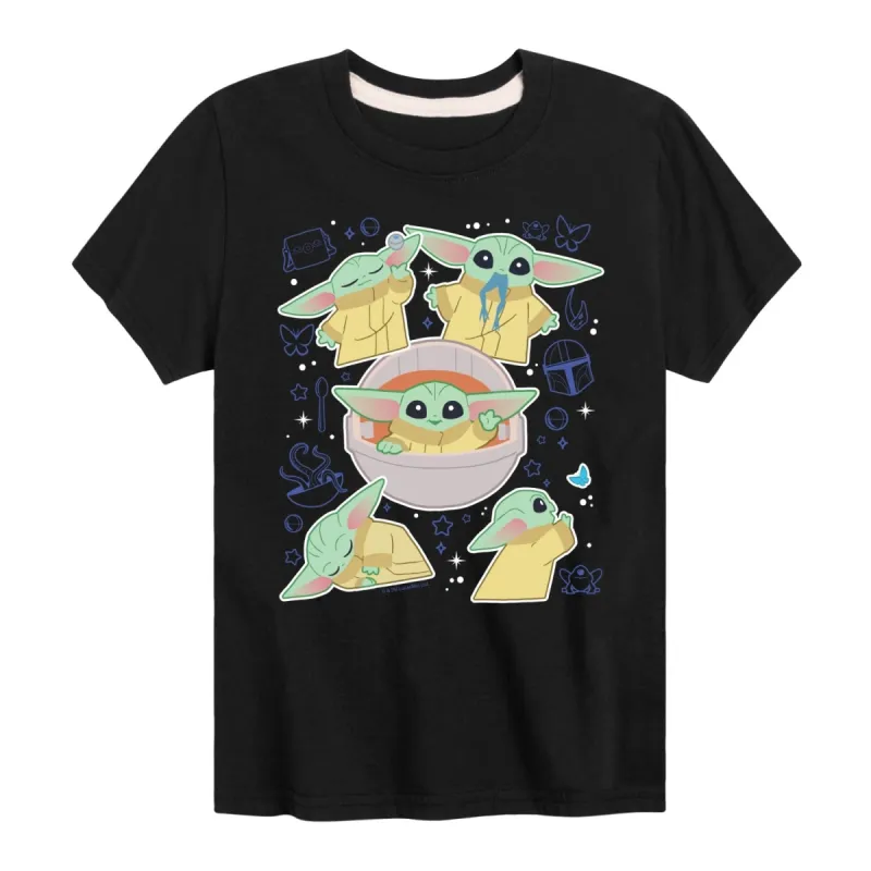 Boy's The Mandalorian Grogu Stickers Short Sleeve Tee sold by Zulily
