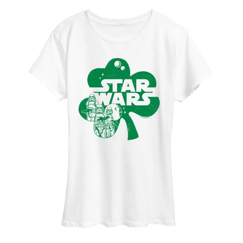 Women's Star Wars St Patrick's Day Clover Short Sleeve Tee made by Zulily