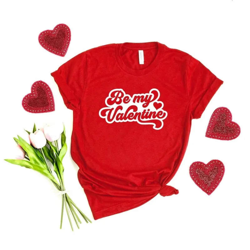 Be My Valentine Retro Short Sleeve Crewnneck Tee sold by Zulily