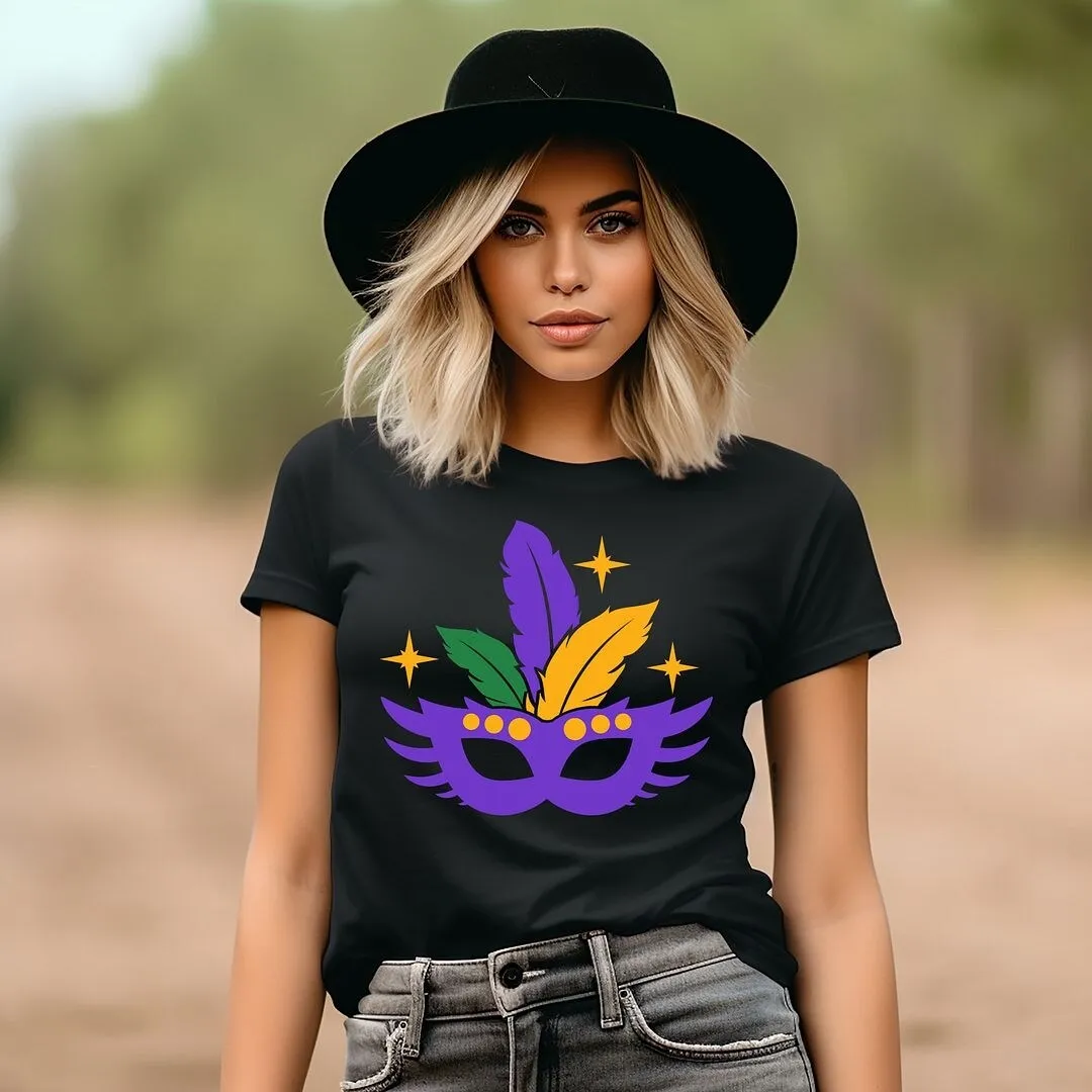 Feather Mask Sparkle Short Sleeve Crewnneck Tee sold by Zulily product image thumbnail 3