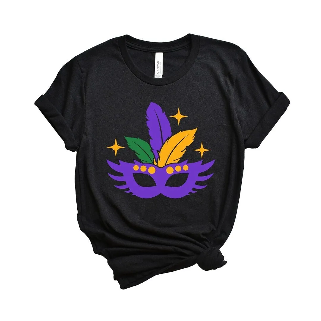 Feather Mask Sparkle Short Sleeve Crewnneck Tee sold by Zulily product image thumbnail 2