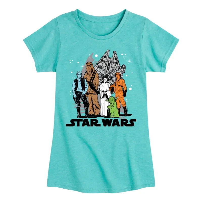 Girl's Star Wars Group Short Sleeve Tee sold by Zulily