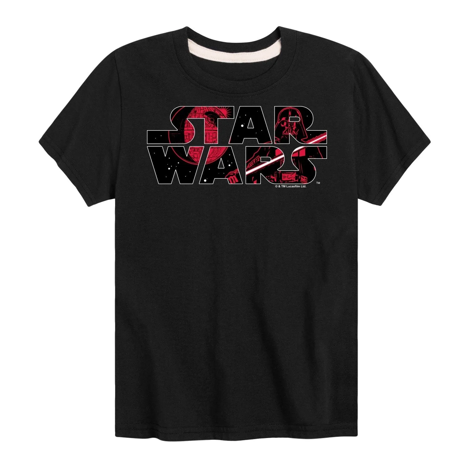 Boy's Star Wars Darth Vader Logo Fill Short Sleeve Tee sold by Zulily