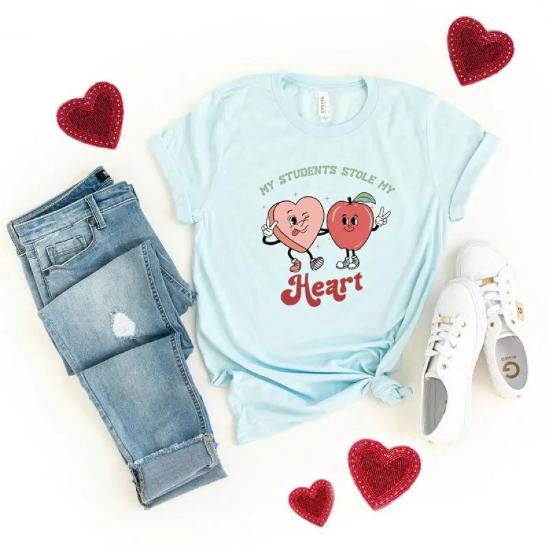 My Students Stole My Heart Cartoon Short Sleeve Crewnneck Tee sold by Zulily
