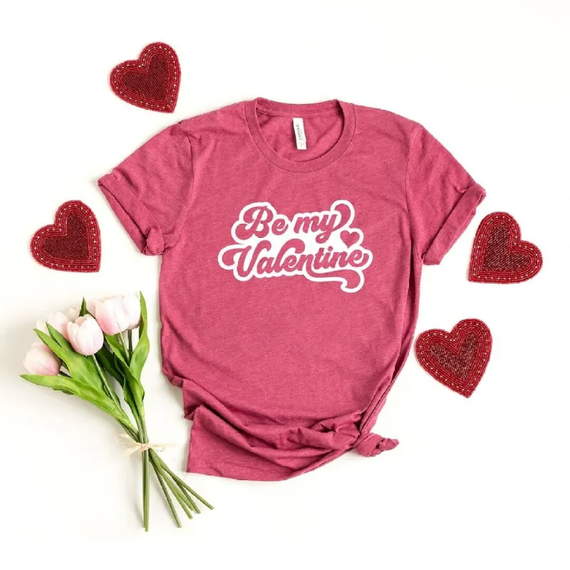 Be My Valentine Retro Short Sleeve Crewnneck Tee sold by Zulily