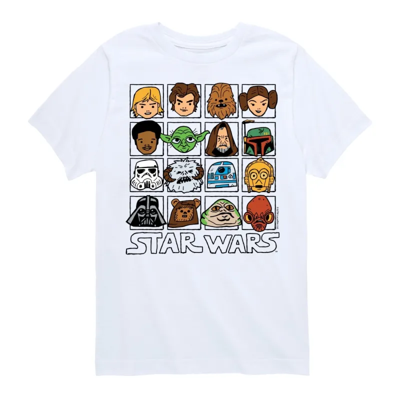 Boy's Star Wars Face Grid Short Sleeve Tee sold by Zulily