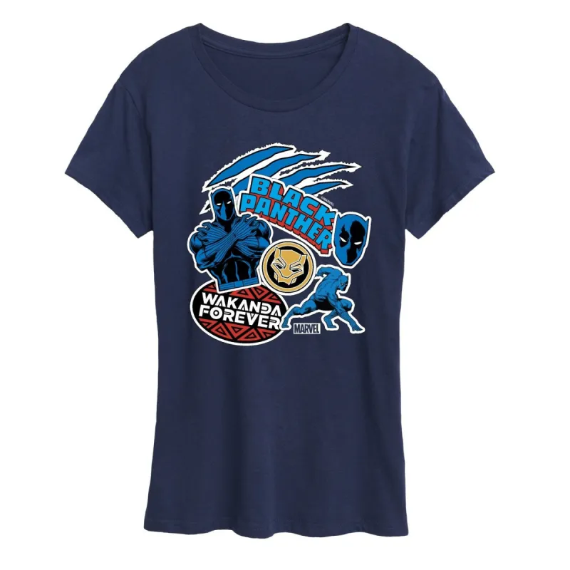 Women's Black Panther Stickers Short Sleeve Tee sold by Zulily