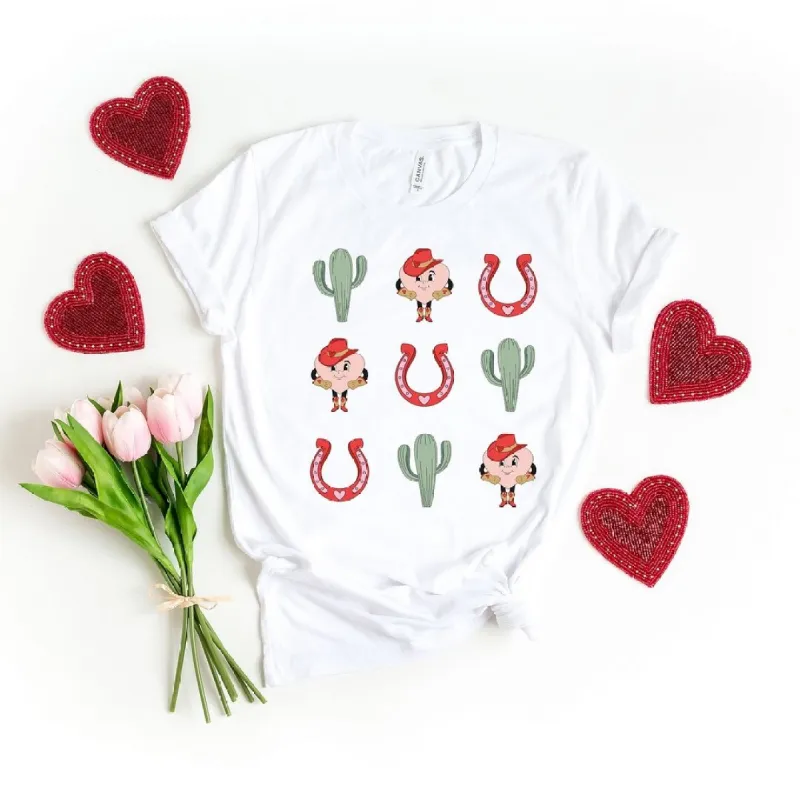 Western Valentine Chart Short Sleeve Crewnneck Tee sold by Zulily