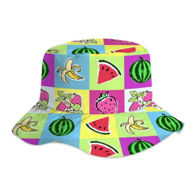 Pink & Green Fruits Sun hats sold by Zulily