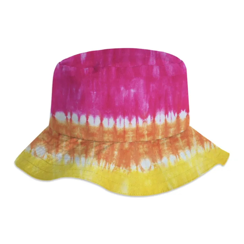 Hot Pink & Yellow Tie-Dye Sun hats sold by Zulily