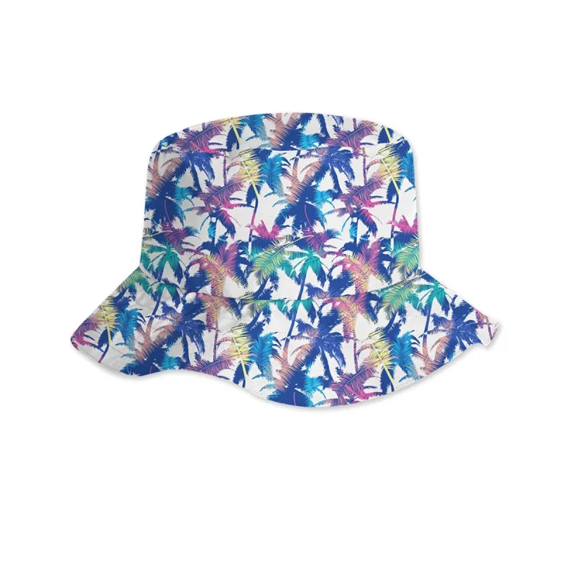 White & Multi Color Palm Tree Sun hats sold by Zulily