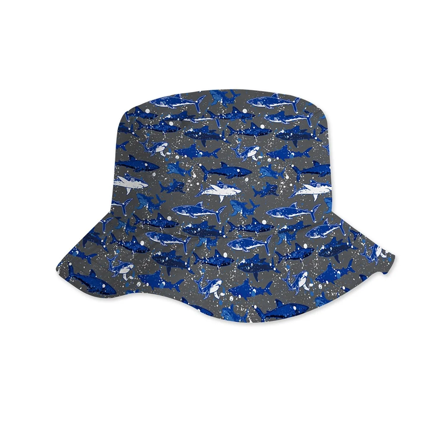 Grey & Blue Shark Sun hats sold by Zulily