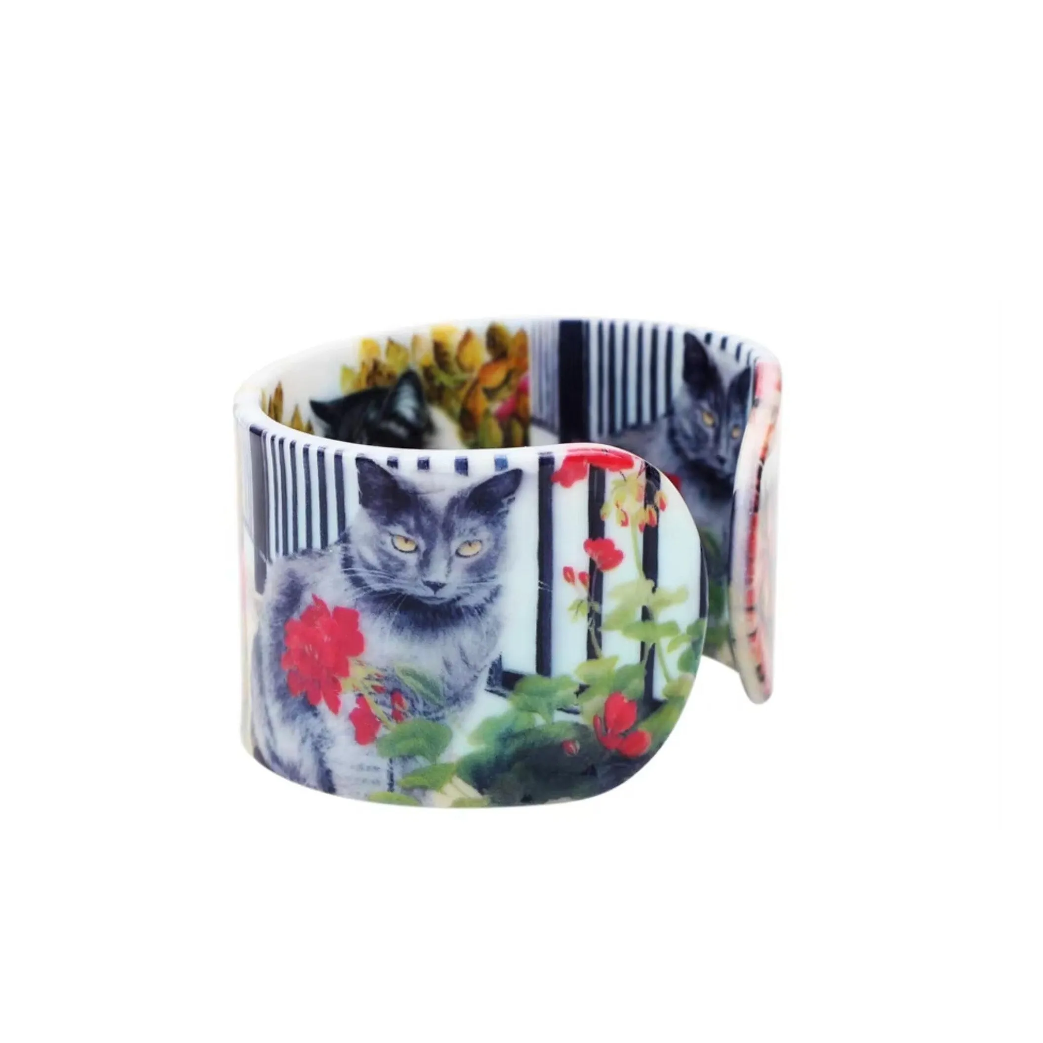 Grey Cat In Flowers Bangle - Grey Cat sold by Zulily product image thumbnail 3