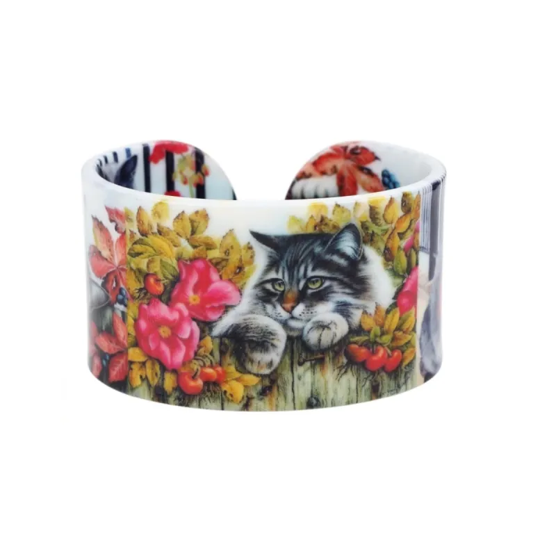 Grey Cat In Flowers Bangle - Grey Cat sold by Zulily