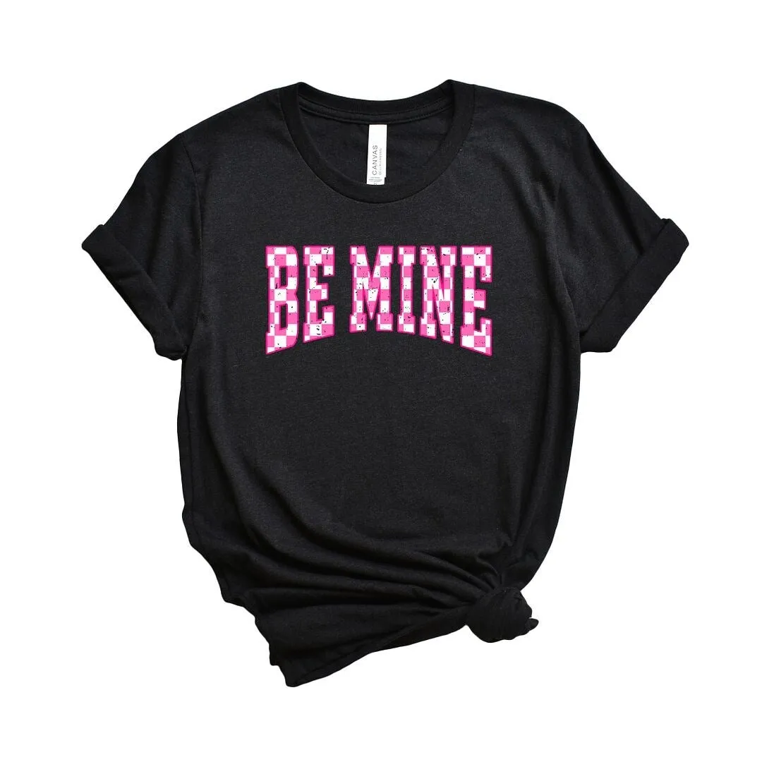 Be Mine Distressed Checkered Short Sleeve Crewnneck Tee sold by Zulily product image thumbnail 2