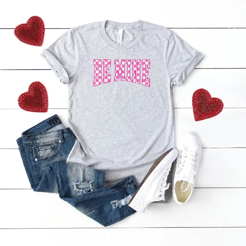 Be Mine Distressed Checkered Short Sleeve Crewnneck Tee sold by Zulily