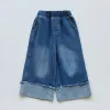 Blue Cuffed Wide-Leg Jeans sold by Zulily