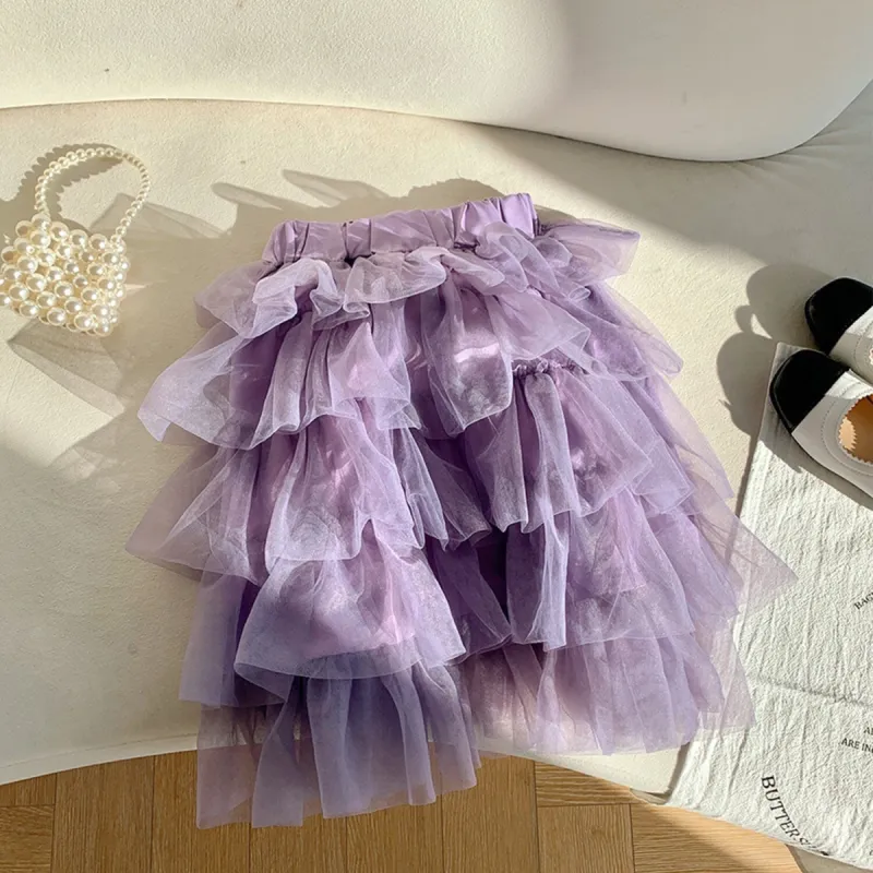 Purple Tulle-Tiered Skirt sold by Zulily