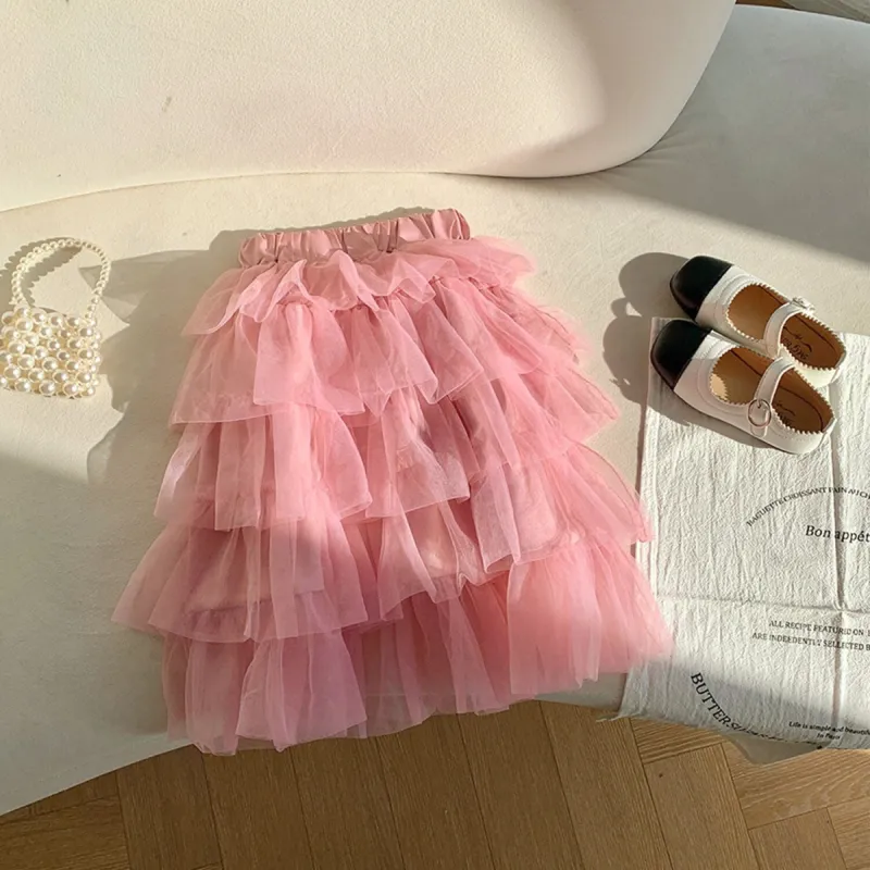 Pink Tulle-Tiered Skirt sold by Zulily