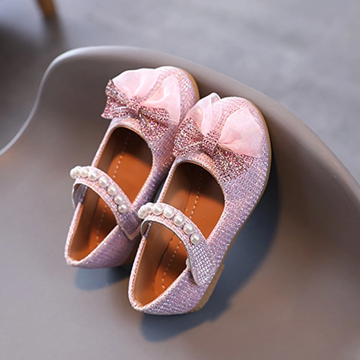 Pink Rhinestone Bow Girls' Flat Shoes sold by Zulily product image thumbnail 2