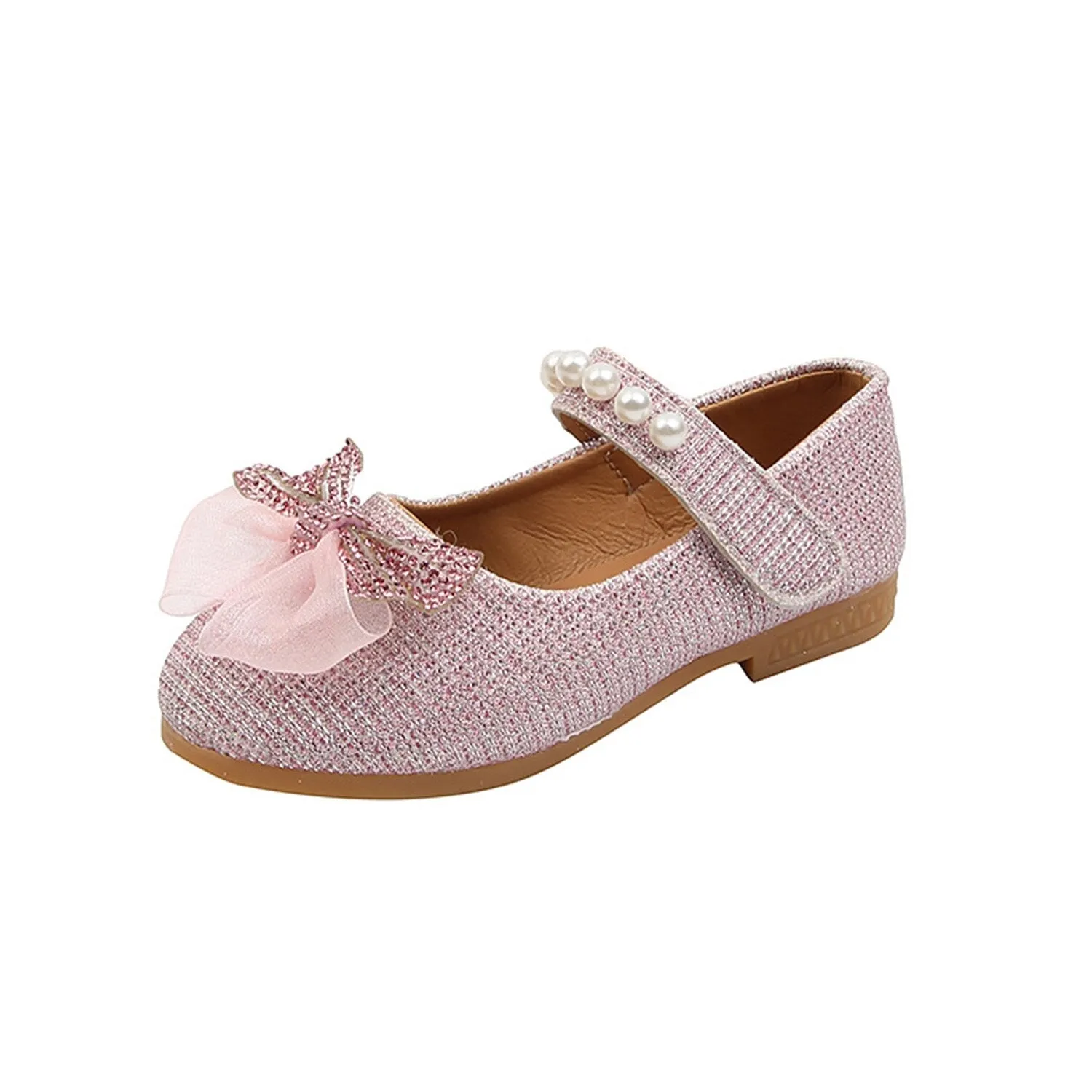 Pink Rhinestone Bow Girls' Flat Shoes sold by Zulily product image thumbnail 4