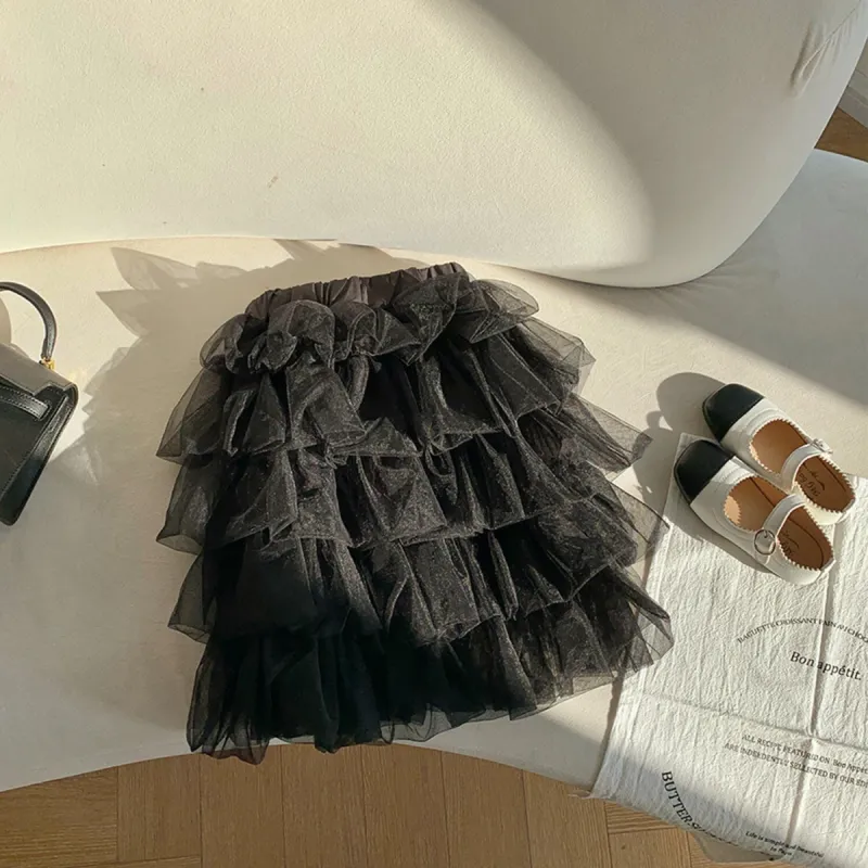 Black Tulle-Tiered Skirt sold by Zulily
