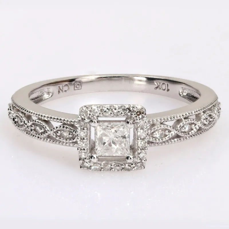 Miadora 3/8ct TDW Diamond Halo Engagement Ring in Sterling Silver sold by Zulily