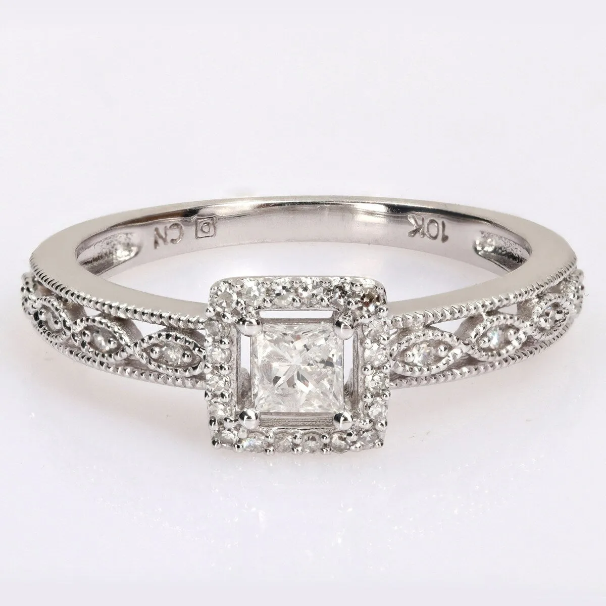 Miadora 3/8ct TDW Diamond Halo Engagement Ring in Sterling Silver sold by Zulily