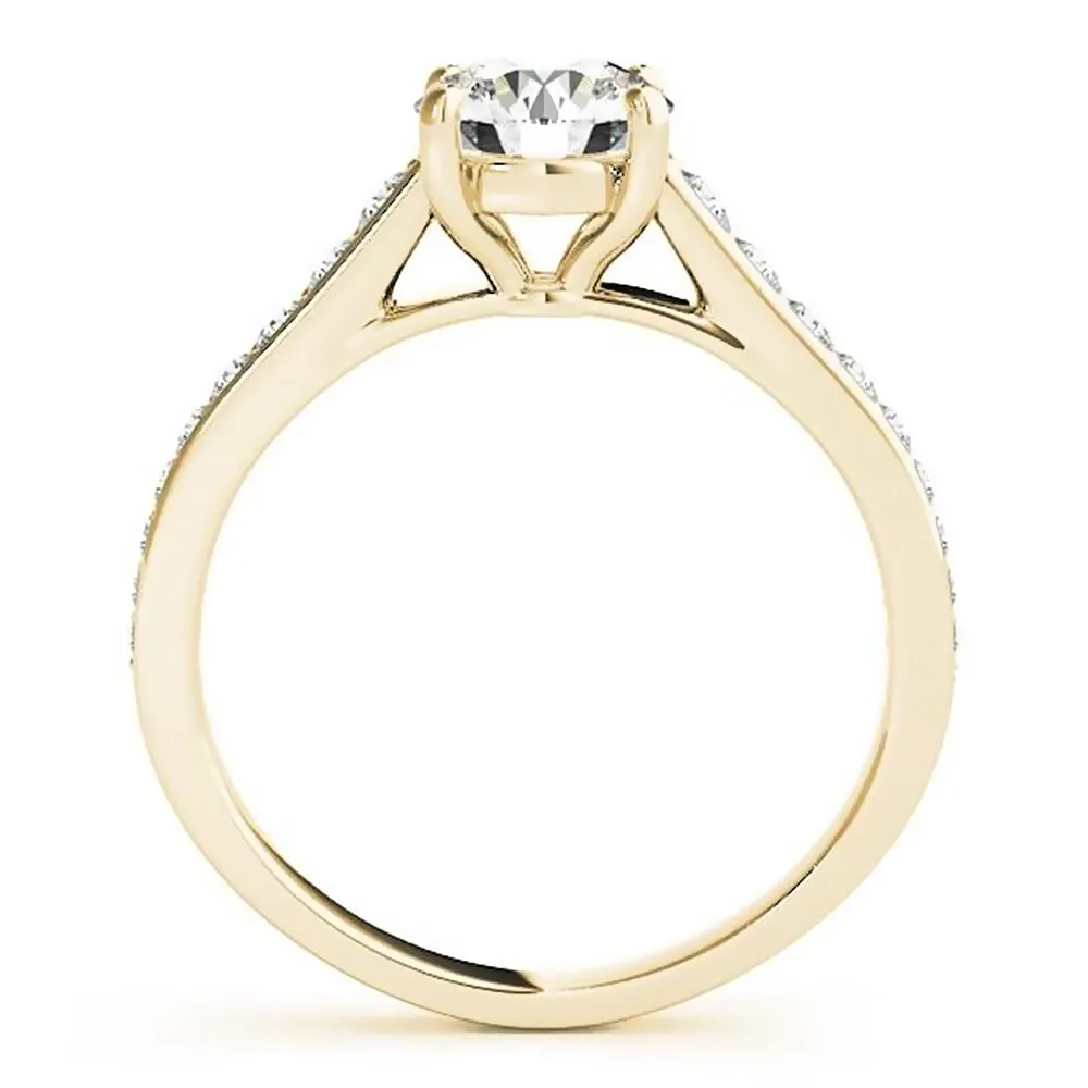 Auriya Round 2ct Moissanite and 1/3ctw Diamond Engagement Ring 14K Gold sold by Zulily product image thumbnail 5