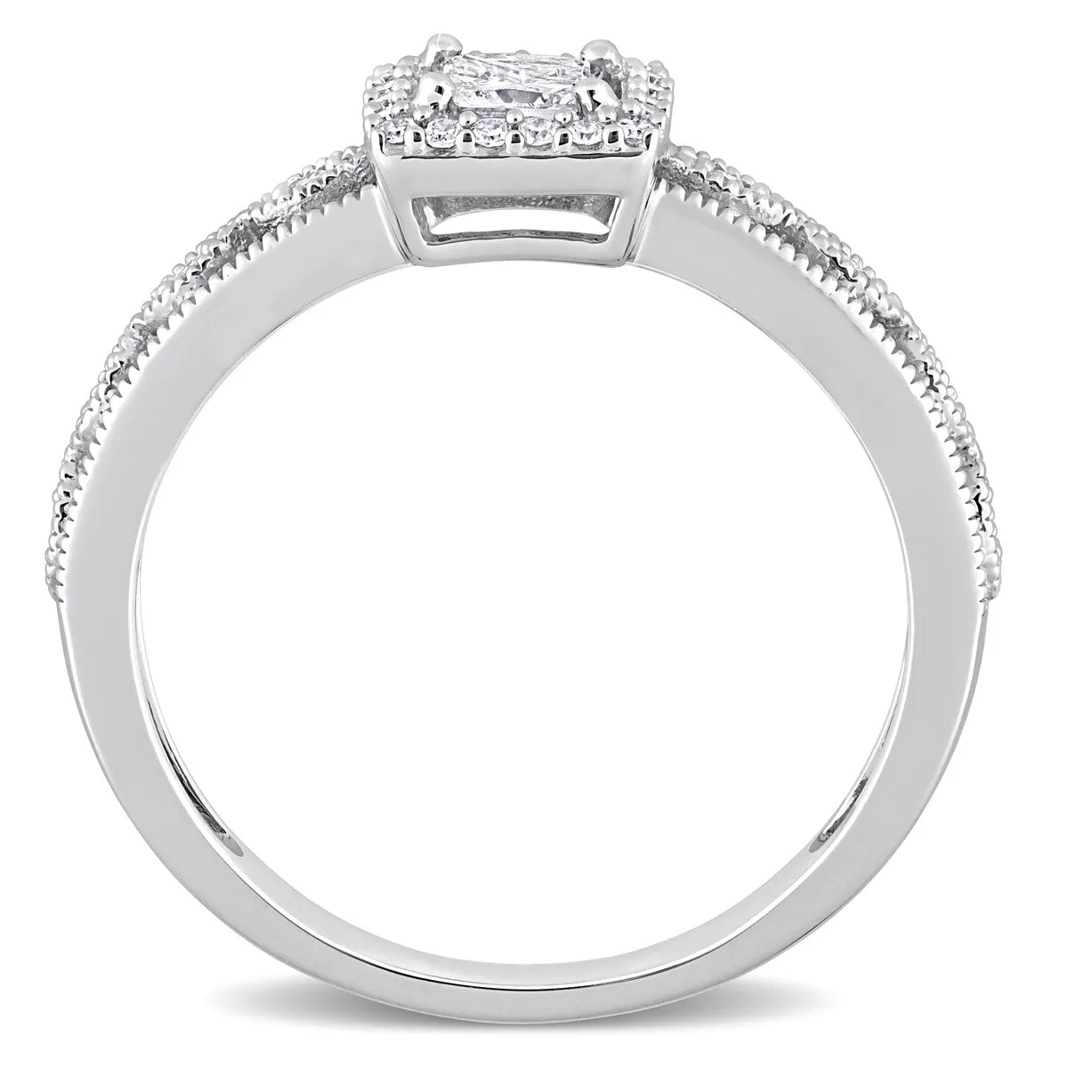 Miadora 3/8ct TDW Diamond Halo Engagement Ring in Sterling Silver sold by Zulily product image thumbnail 5