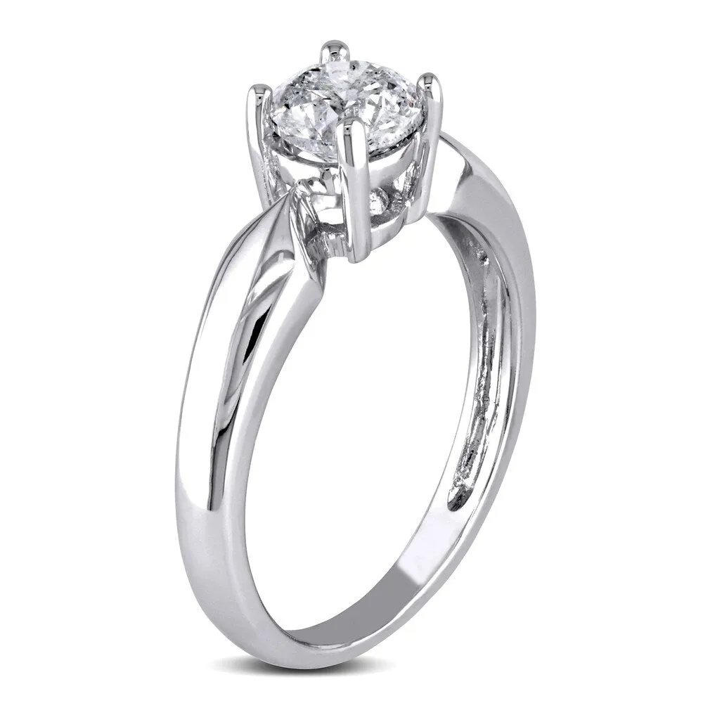 Miadora 1/2ct DEW Moissanite Solitaire Engagement Ring in 14k White Gold sold by Zulily product image thumbnail 3