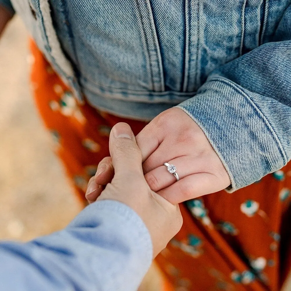 Miadora 1/2ct DEW Moissanite Solitaire Engagement Ring in 14k White Gold sold by Zulily product image thumbnail 4