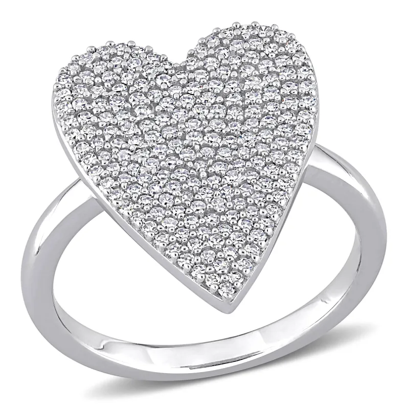 Miadora 3/5ct TDW Diamond Pave Heart Ring in 10k White Gold sold by Zulily