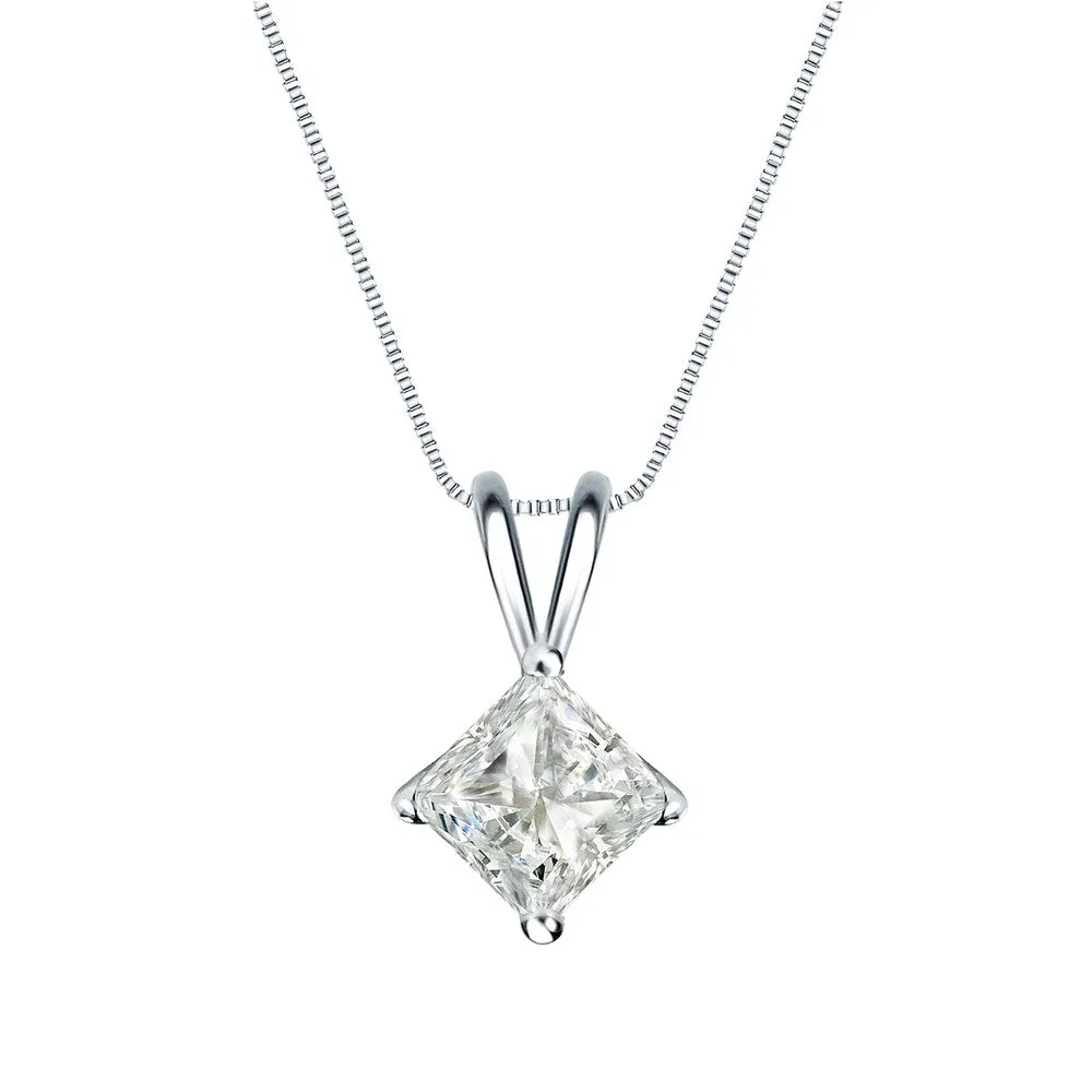 Auriya 1/2ctw Solitaire Princess-cut Diamond Necklace 14k Gold sold by Zulily product image thumbnail 2