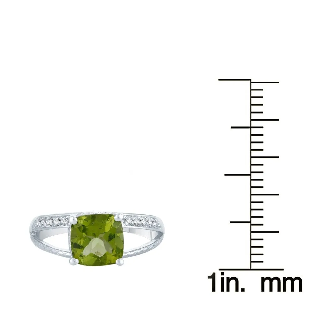 Sterling Silver with Natural Peridot and White Topaz Split-Shank Cocktail Ring sold by Zulily product image thumbnail 3