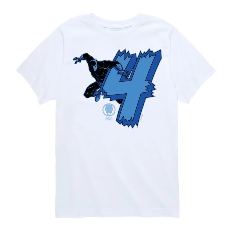 Boys Black Panther Birthday 4 Short Sleeve Tee sold by Zulily