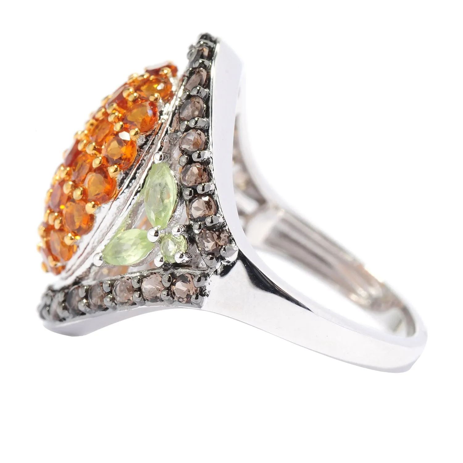 Sterling Silver with Natural Citrine, Smoky Quartz and Peridot Ring sold by Zulily product image thumbnail 4