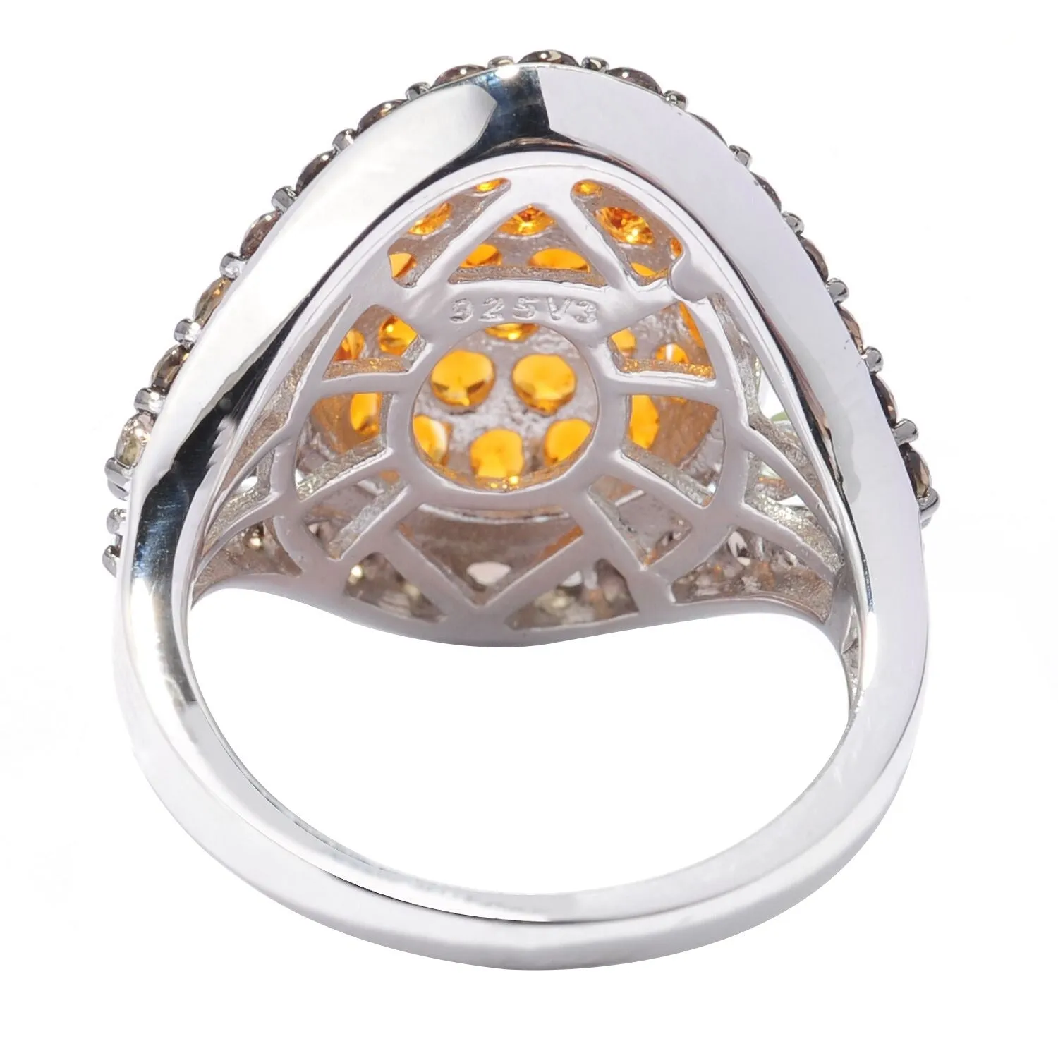Sterling Silver with Natural Citrine, Smoky Quartz and Peridot Ring sold by Zulily product image thumbnail 3