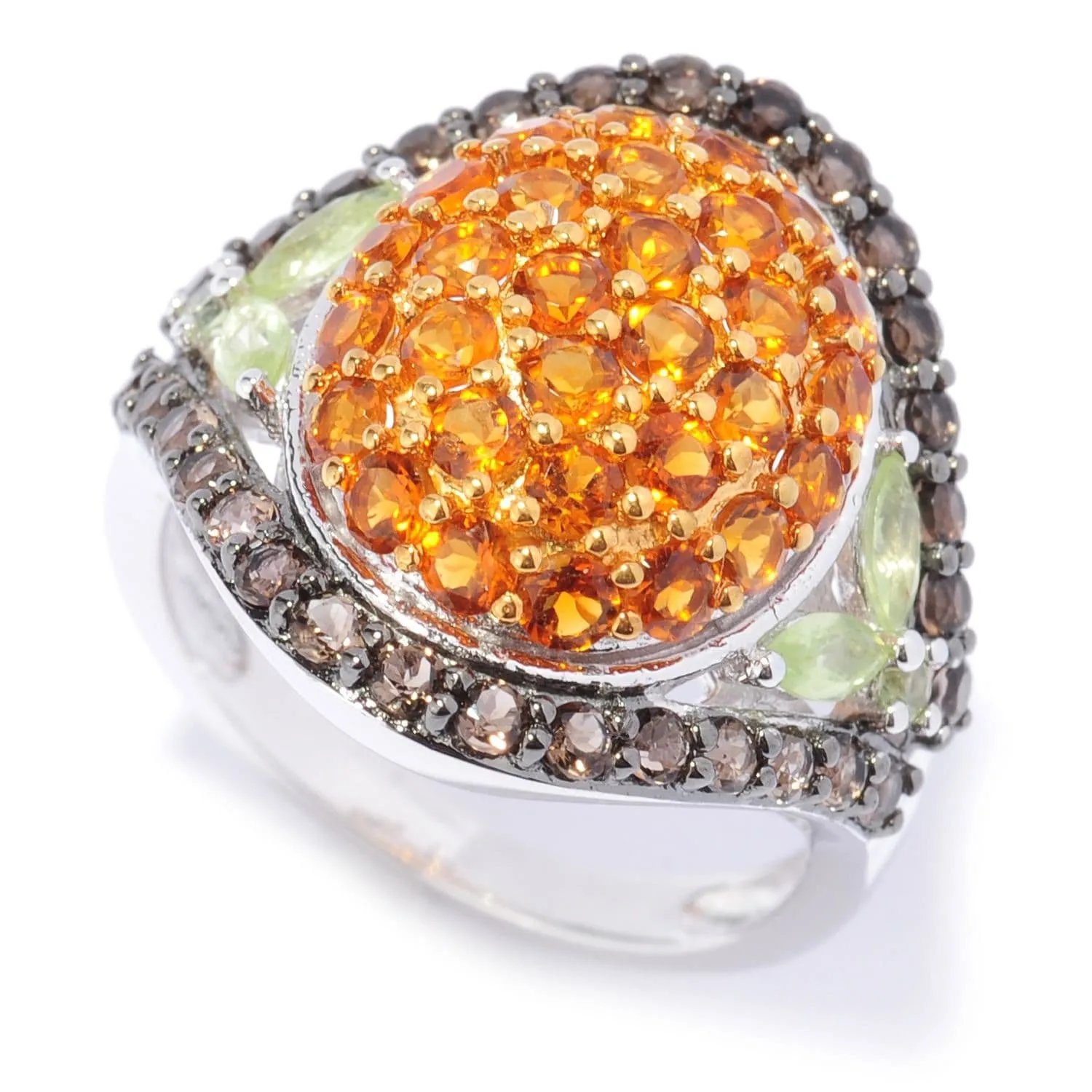 Sterling Silver with Natural Citrine, Smoky Quartz and Peridot Ring sold by Zulily product image thumbnail 2