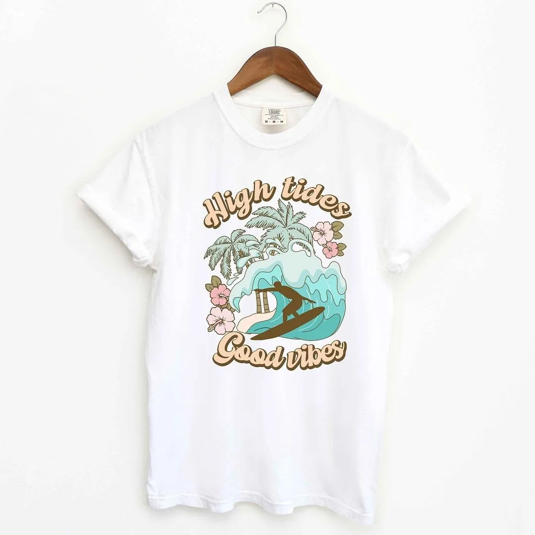 High Tides Good Vibes Wave Garment Dyed Tee sold by Zulily