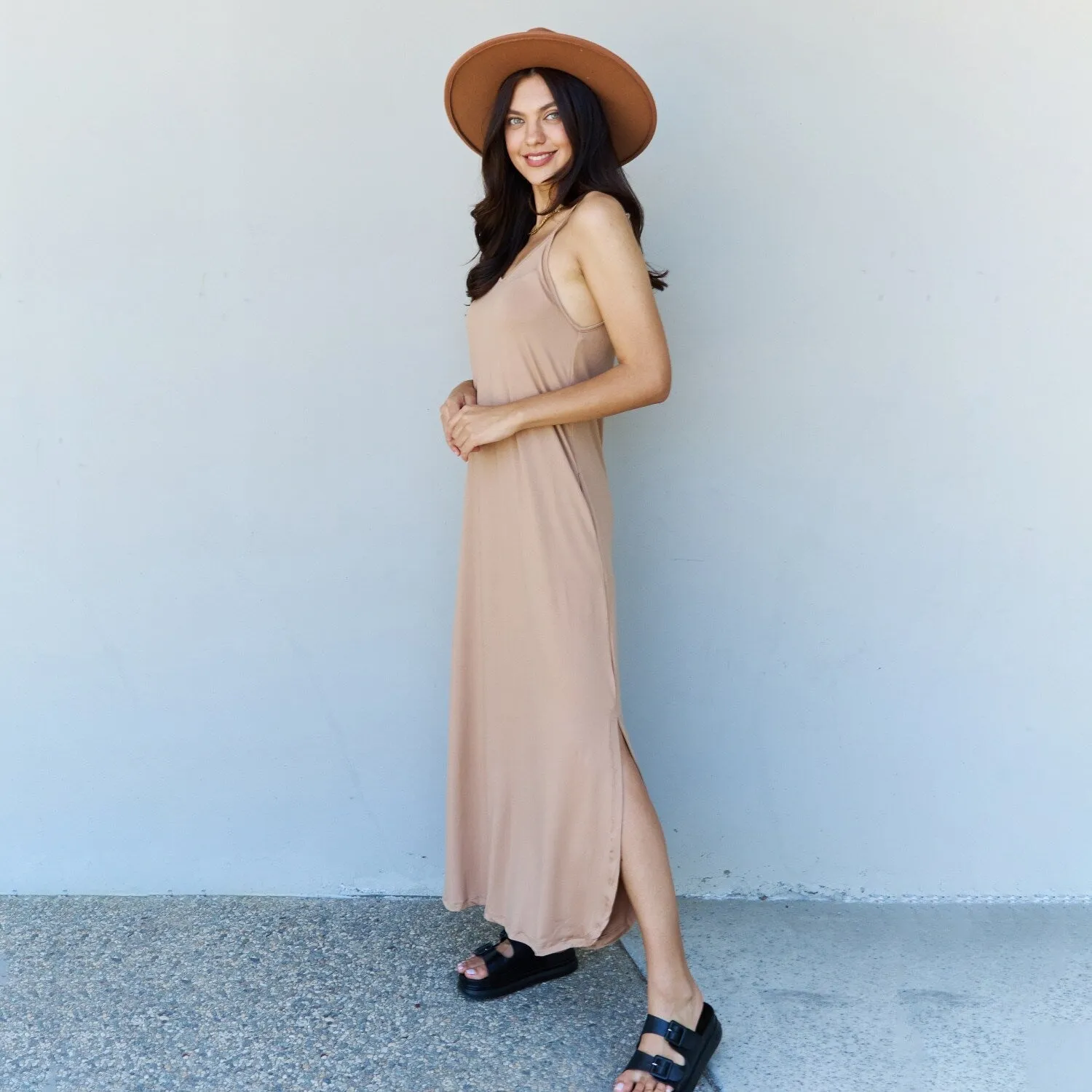 Camel Cami Side Slit Maxi Dress sold by Zulily product image thumbnail 3