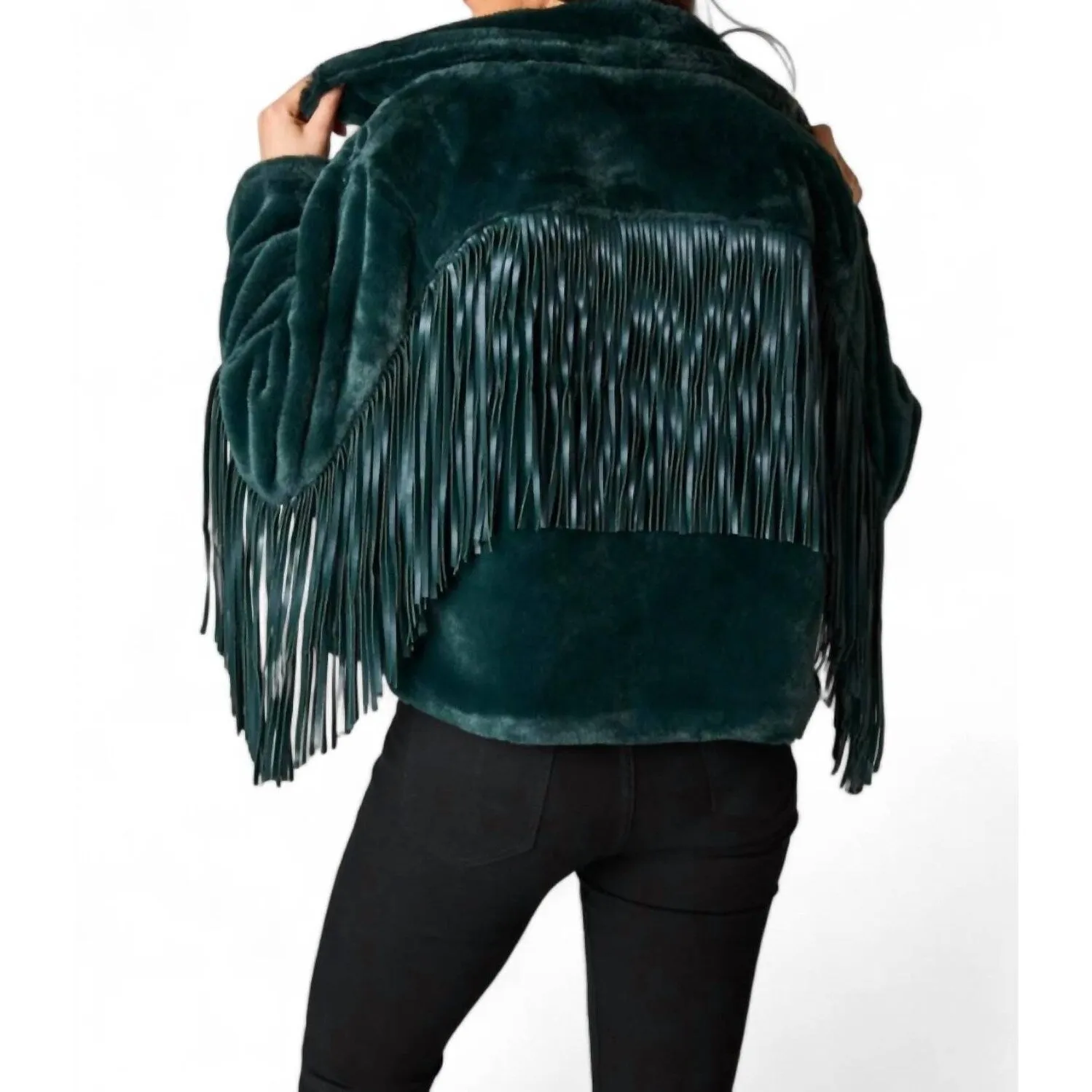 Buddylove - Skylar Fringe Faux Fur Jacket sold by Zulily product image thumbnail 3