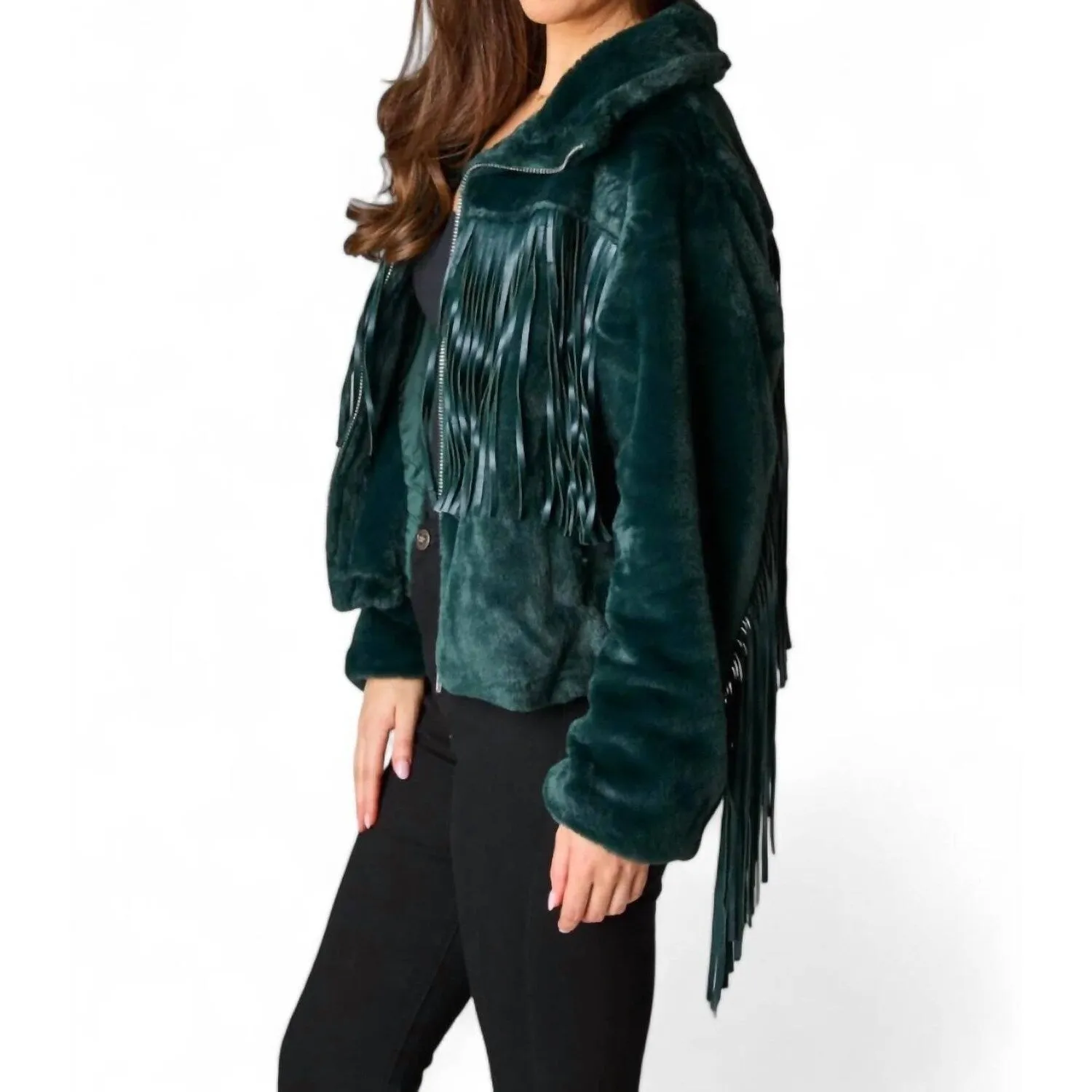 Buddylove - Skylar Fringe Faux Fur Jacket sold by Zulily product image thumbnail 2