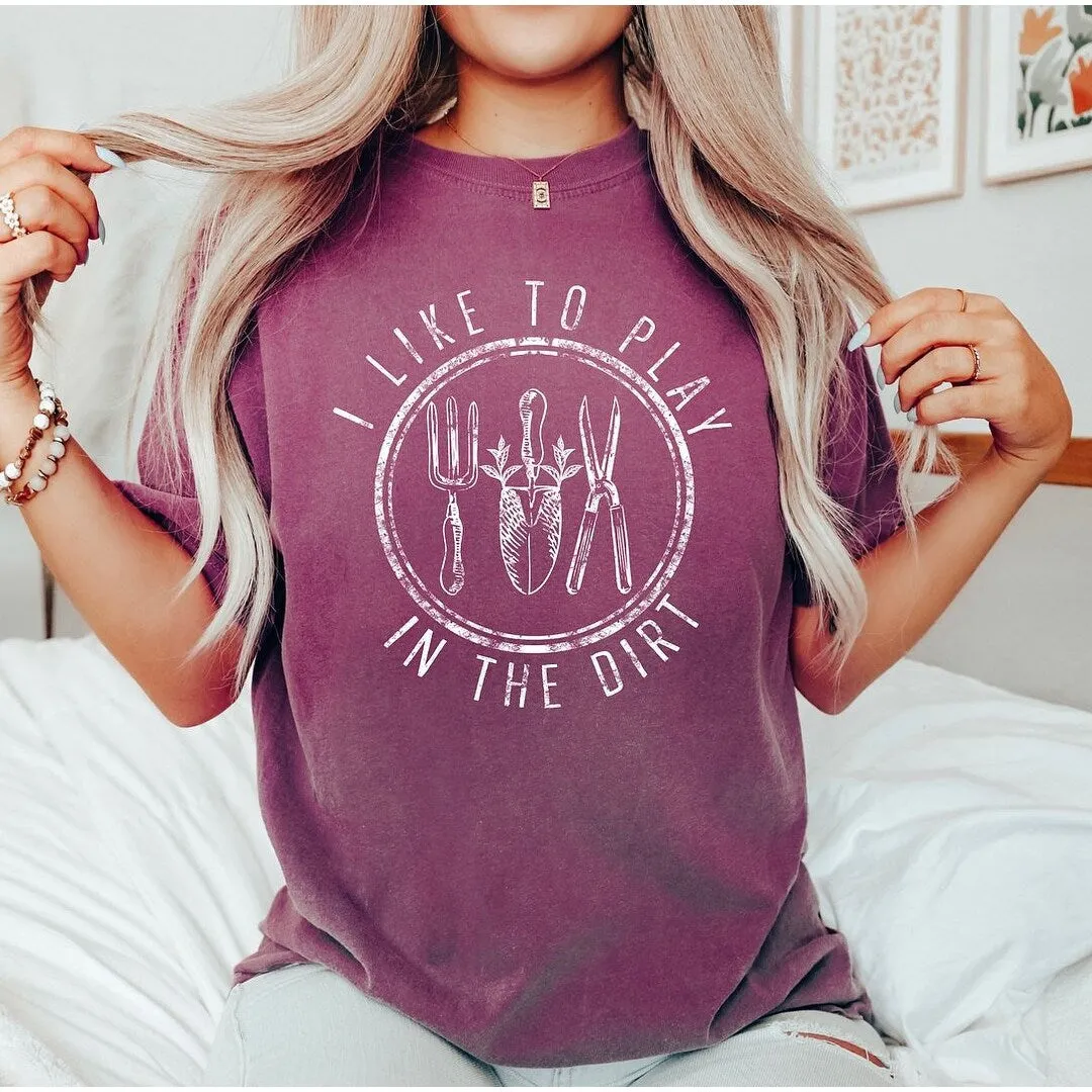 I Like To Play In The Dirt Garment Dyed Tee sold by Zulily product image thumbnail 3