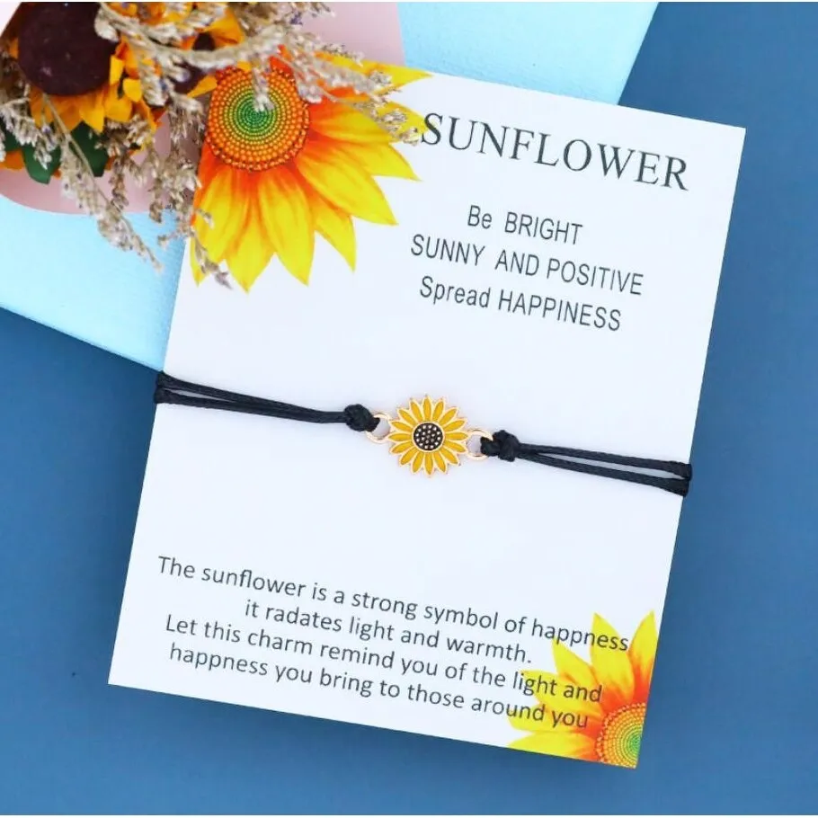Black Yellow Sunflower Bracelet - 5" to 9" sold by Zulily