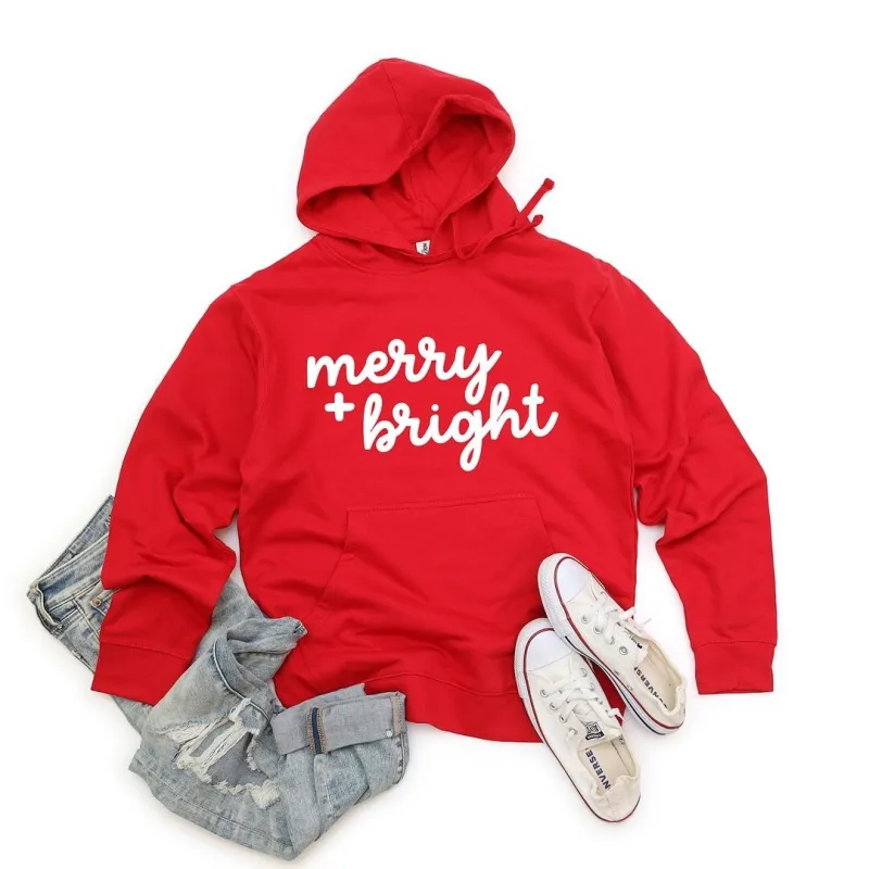 Merry And Bright Bold Cursive Graphic Hoodie sold by Zulily