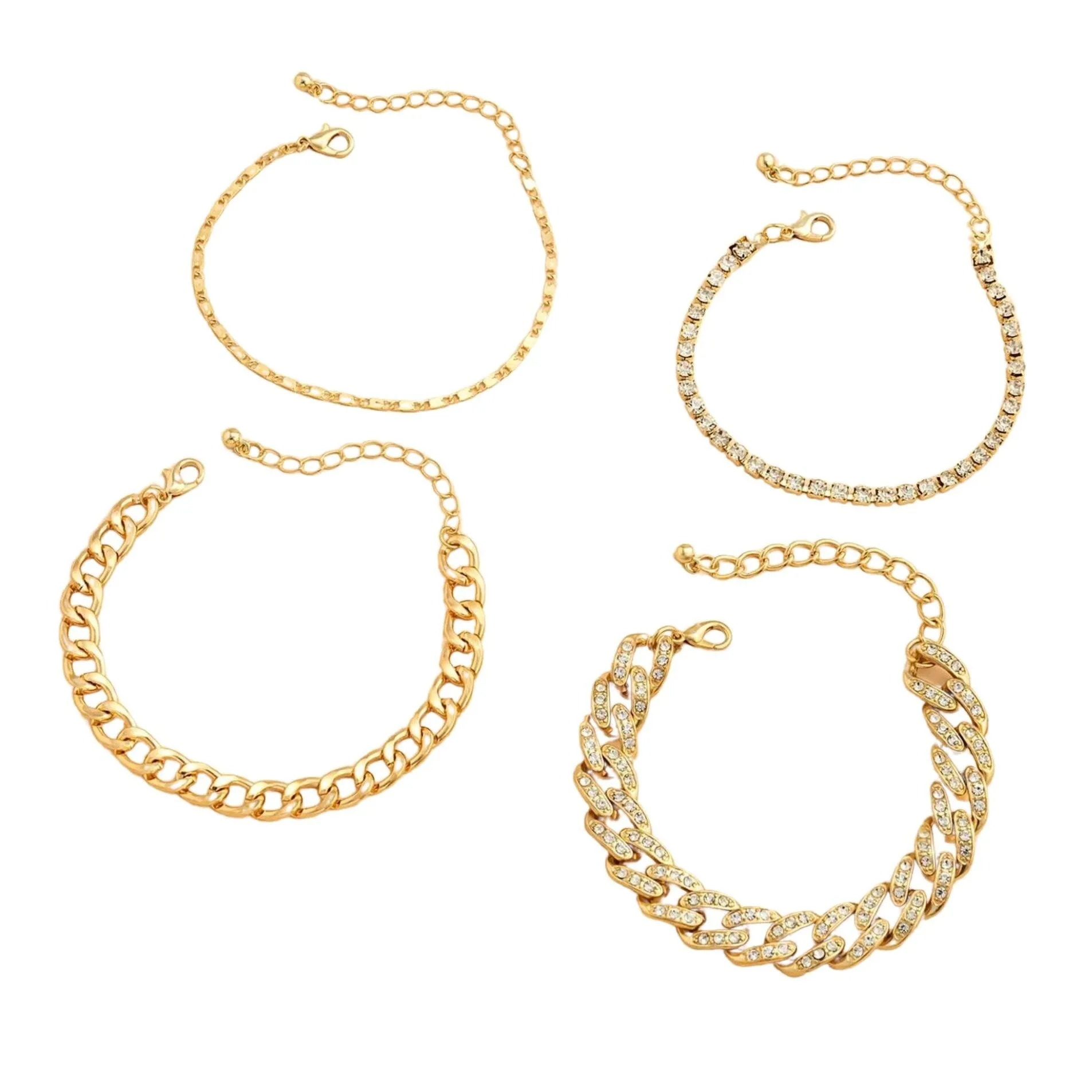 Crystal Goldtone Chain Link Bracelet Set sold by Zulily product image thumbnail 2