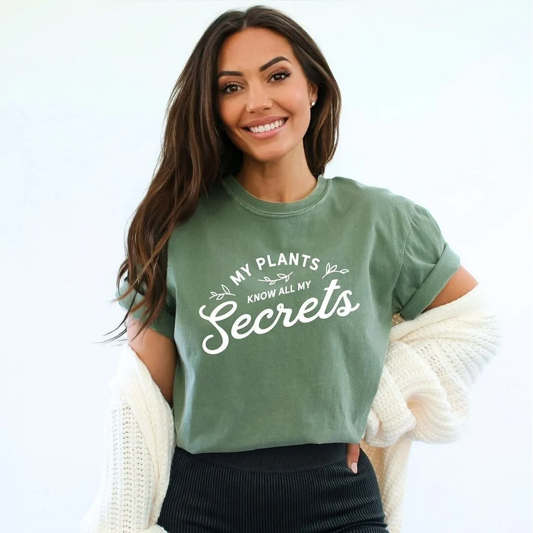 My Plants Know All My Secrets Garment Dyed Tee sold by Zulily product image thumbnail 3