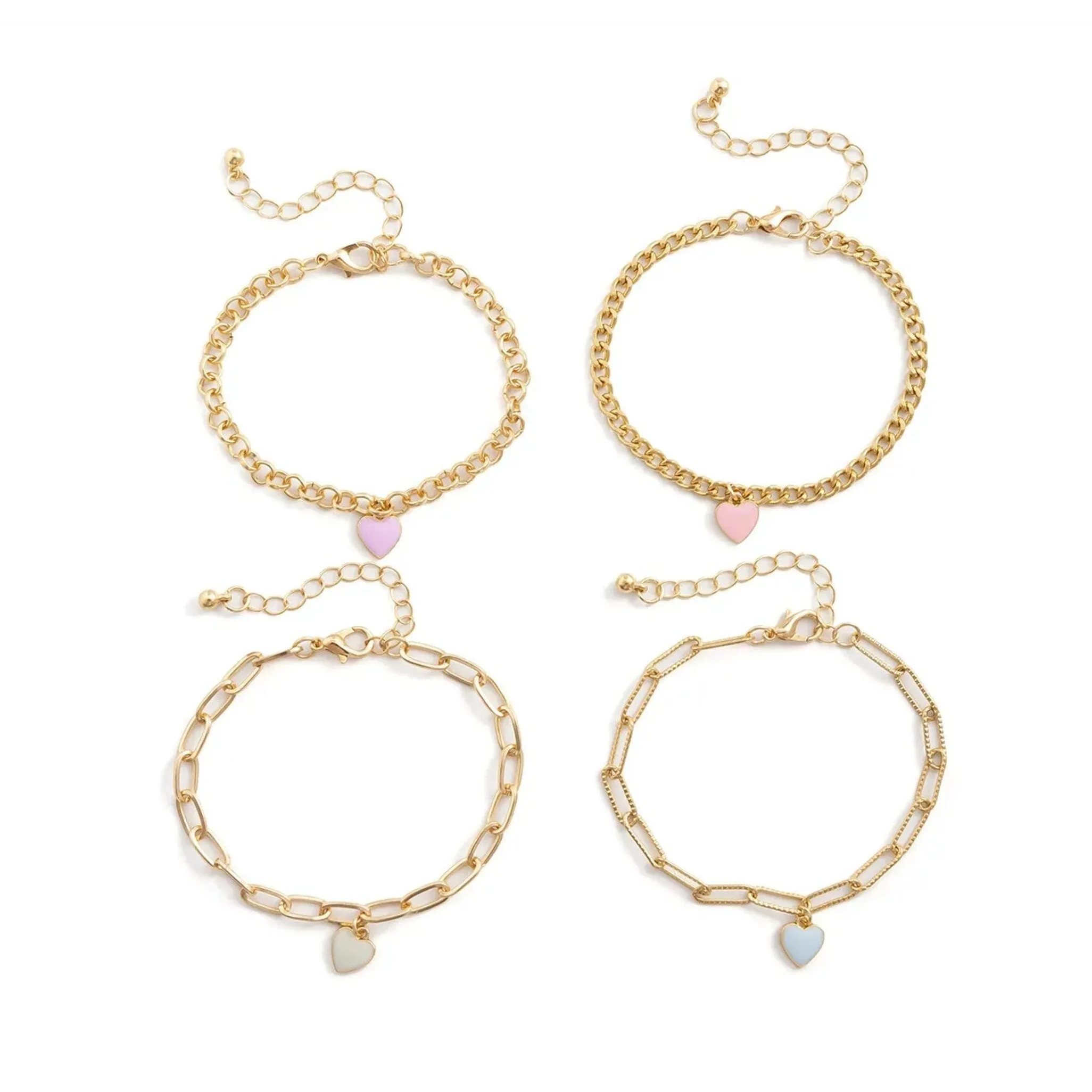 Goldtone Pastel Hearts Set Of 4 Bracelets sold by Zulily product image thumbnail 3
