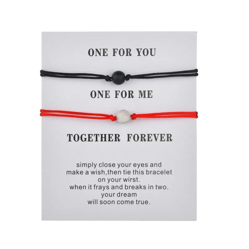 Black Red One For You One For Me Bracelet Set - 5" to 9" sold by Zulily